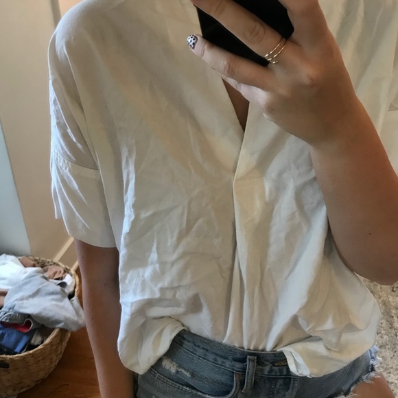 Madewell Tops - Madewell Courier Button-Back Shirt in Pure White